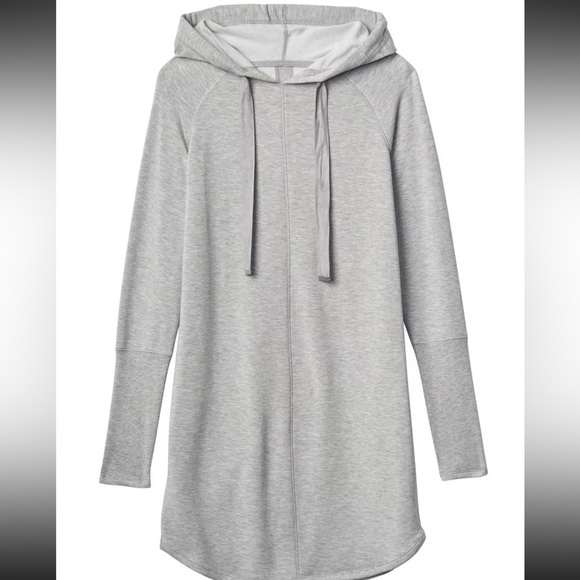 Lou & Grey long Sleeve Hoodie Dress gray XS nautical coastal soft G - Picture 8 of 9